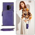 thumbnail image 2 of Funda tipo cartera para Samsung S9 con tarjetero y correa para el hombro para mujer, 2 of 5