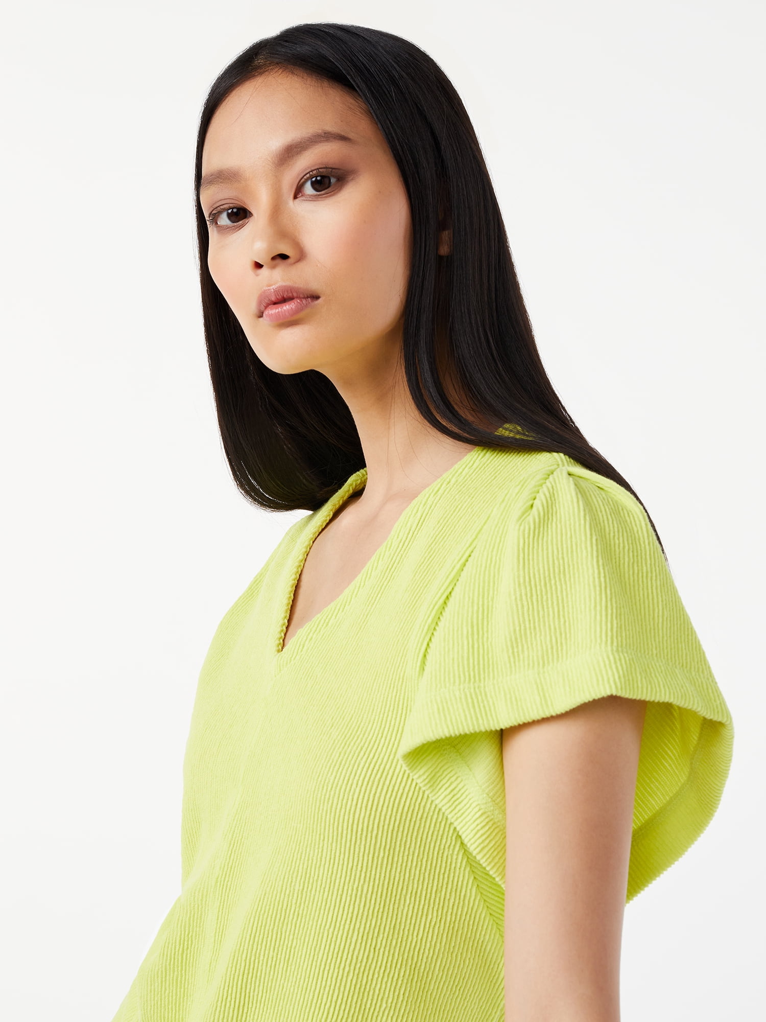 Free Assembly Women's Flounce Sleeve Top