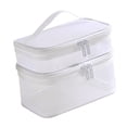 thumbnail image 2 of Travel Toiletry Bag Bathroom Cosmetic Organizer Cosmetic Bag with Zipper Multifunctional Handbag Portable for Full Size Bottles Toiletries White, 2 of 9