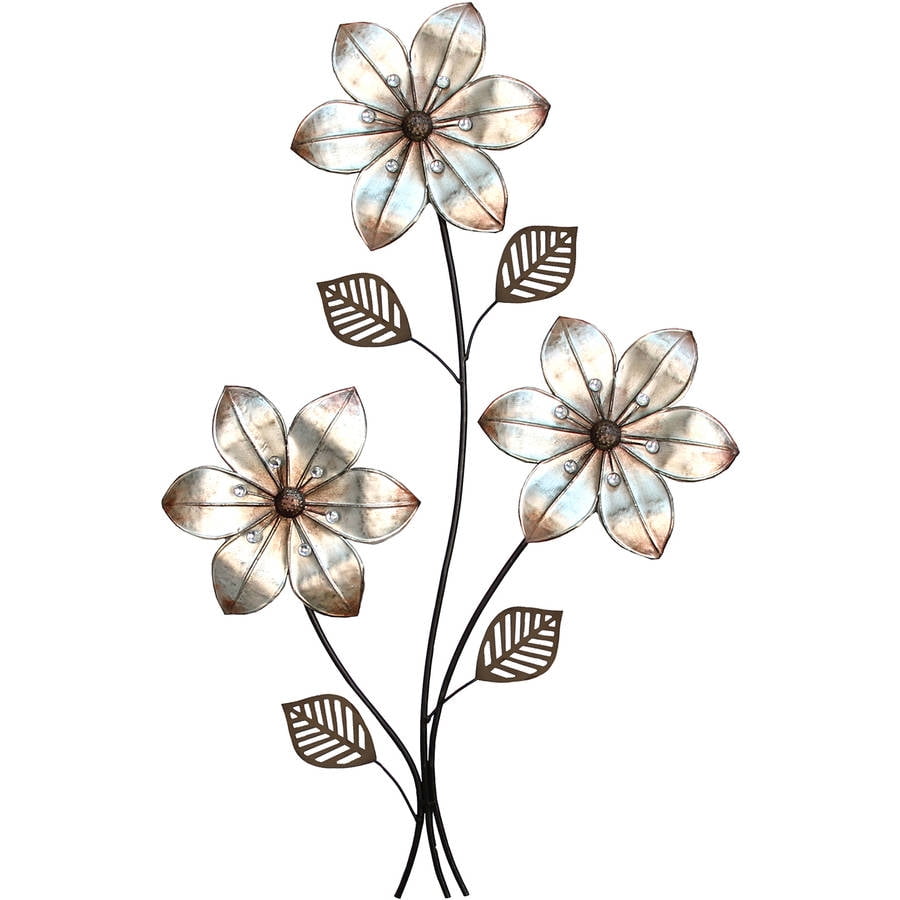 Stratton Home Decor Eclectic 3 Stem Floral Wall Decor