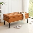 thumbnail image 3 of Solid Wood Legs Storage Ottoman Bench Easy Assembly Entryway & Bedroom Furniture Stylish & Practical, 3 of 14
