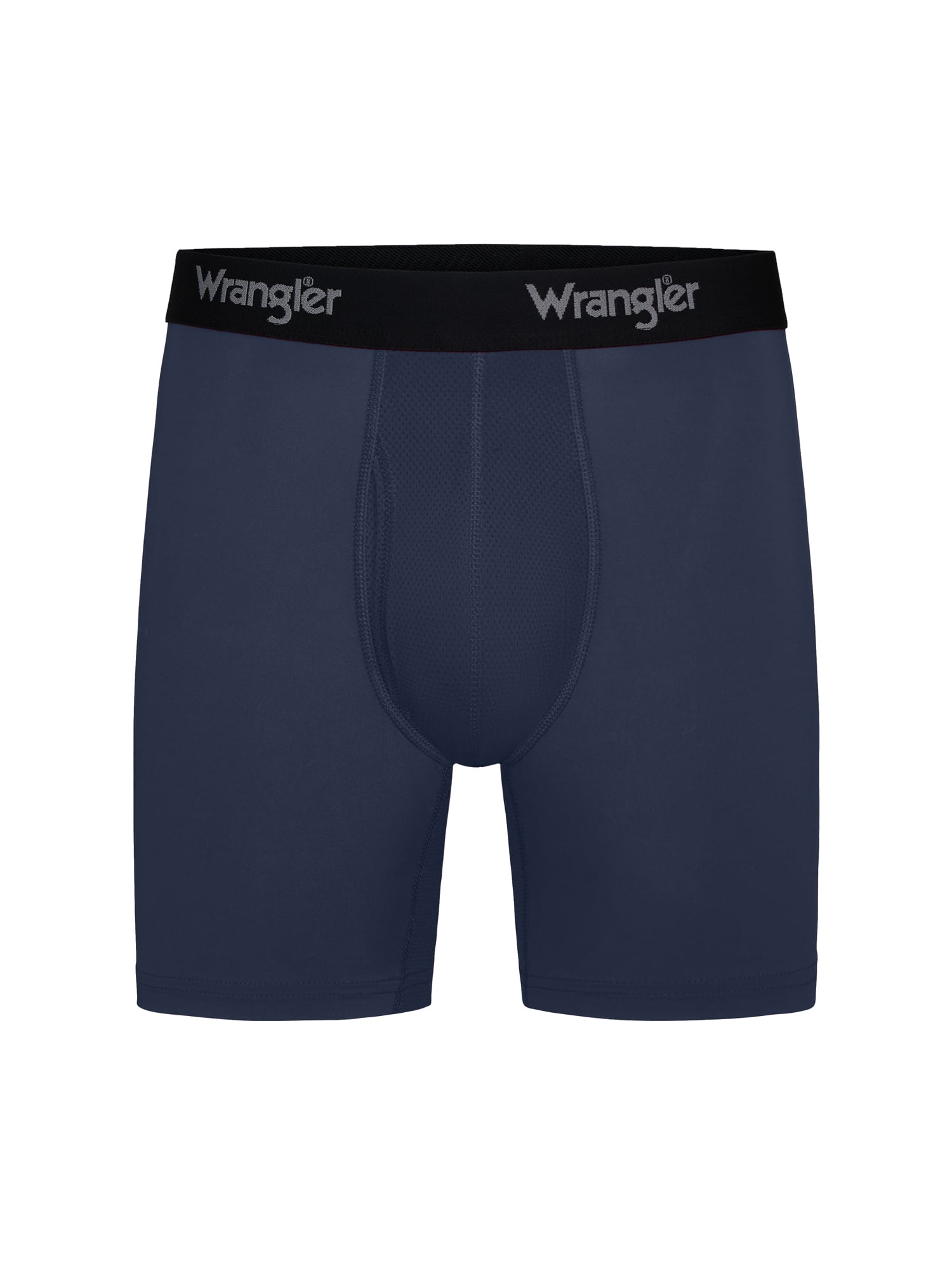 Wrangler Cool Carpenter 6" Boxer Briefs Men's Underwear, Large, Light Gray/Tibetan Red/Naval Academy, 3-Pack