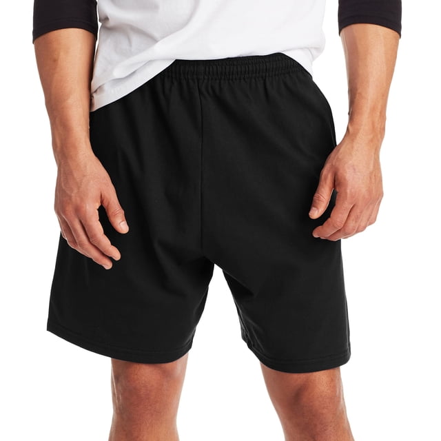 Pantalones cortos de entrenamiento y entrenamiento Hanes Jersey de algodón con bolsillo
