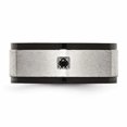 thumbnail image 4 of Stainless Steel Brushed/Polished Black IP-plated w/Black CZ Ring, 4 of 7