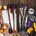 thumbnail image 6 of 9PCS Purple Kitchen Knife Set Stainless Steel Hollow Handle Chef Knives Complete Set, 6 of 10
