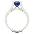 thumbnail image 4 of 2.28 ct Brilliant Princess Cut Tanzanite 14k White Gold Solitaire with Accents Engagement Bridal Wedding Ring Band Set size 8.25, 4 of 7