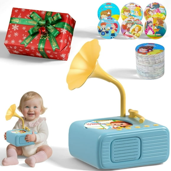 Fonógrafo genérico para niños con 96 tarjetas de audio y 8 tarjetas grabables