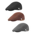 thumbnail image 4 of Gustave 3 Pack Men Mesh Newsboy Hats Summer Breathable Flat Caps Adjustable Flat Beret Cap Vintage Gatsby Cabbie Driving Hunting Hat, 4 of 8