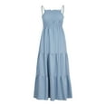 thumbnail image 4 of LLYwey Womens Midi Dresses, Trendy Lace Eyelet Formal Wedding Guest Party Dresses with Pocket Summer Casual Short Sleeve V-Neck Loose Flowy A-Line Sundress, I-52, Blue, L, 4 of 9