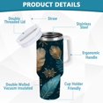 thumbnail image 4 of 40 oz Insulated Stainless Steel Tumbler Double Wall Stainless Steel Tumbler with 2-Way Drinking Snowflake and Feather Pattern, 4 of 9