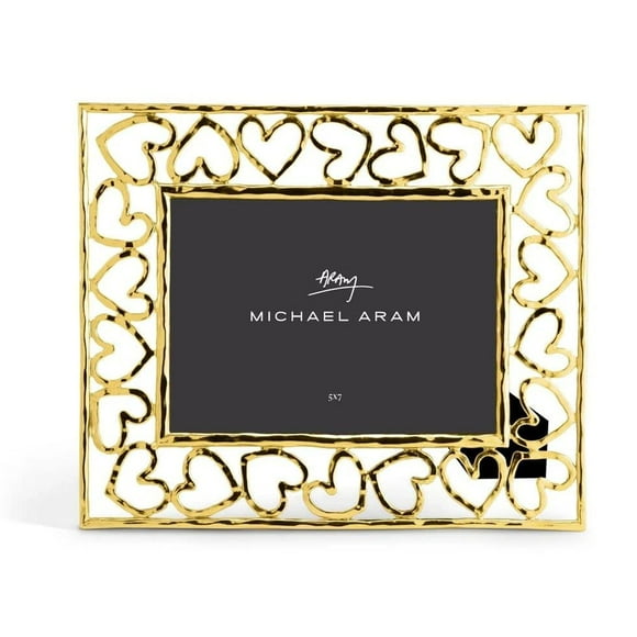 Michael Aram Gold Golden Heart Photo Picture Frame Holds 5x7 Photo