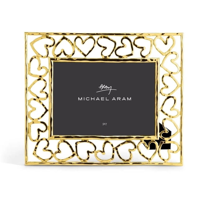 Michael Aram Gold Golden Heart Photo Picture Frame Holds 5x7 Photo
