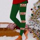 thumbnail image 2 of Gibobby Medias Afelpadas Translúcidas Leggings para mujer Leggings de entrenamiento Pantalones de bloque de color con estampado navideño Leggings elásticos (Verde, XL), 2 of 5