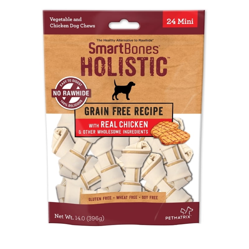 SmartBones Holistic Mini Chews 24 Count, RawhideFree Chews For Dogs
