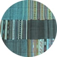 thumbnail image 1 of Ahgly Company Indoor Round Southwestern Light Blue Country Area Rugs, 8' Round, 1 of 4