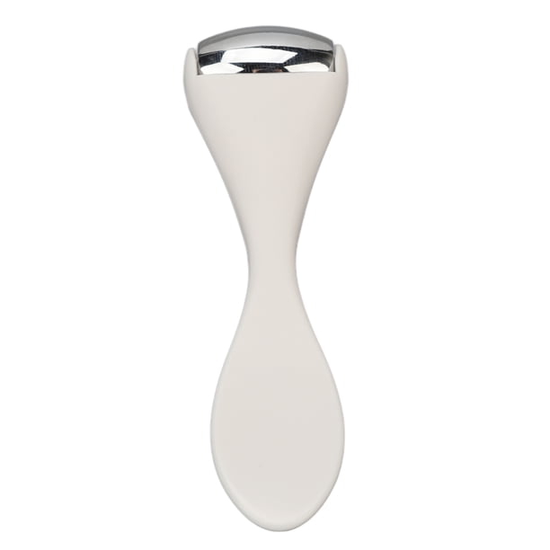 Rodillo facial de metal de acero inoxidable blanco, mini rodillo de hielo para ojos, para reducir la hinchazón y reafirmar la piel.