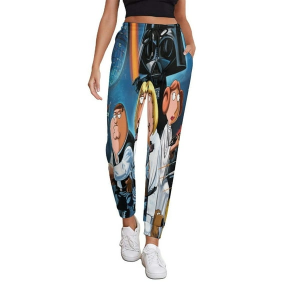 Women Fam-ily Guy Jogger Sweatpants Stylish Loose Drawstring 3D Print Gym Sport Pants