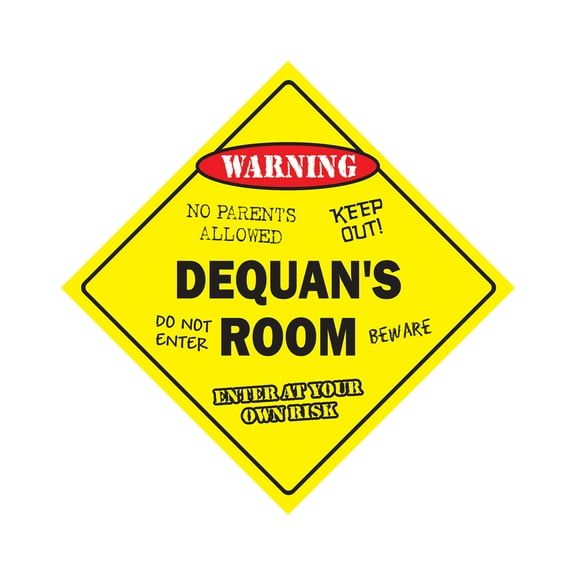 Dequan's Room Sign Crossing Zone Xing | Indoor/Outdoor | 14" Tall kids bedroom decor door children's name boy girl