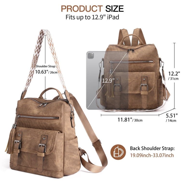 Vegan Leather Tassel Travel Backpack Purse Convertible Shoulder Bag Women Amazon.com: Telena Womens Backpack Purse Vegan Leather Large  main image 3