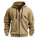 thumbnail image 5 of Dolkfu Sudadera con capucha para hombre, sudadera con cremallera completa y bolsillos en las mangas, camiseta de entrenamiento para hombre XXXL, 5 of 5