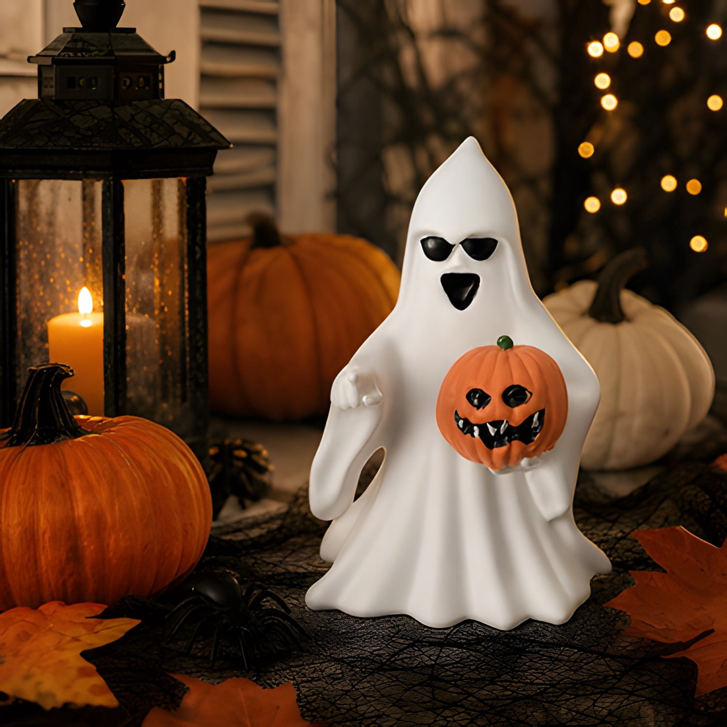 Halloween Ghost Figurine, Spooky Resin Ghost Statue, Funny Cute Ghost Ornaments for Halloween Decorations, Porch and Indoor Home Office Desk Decor, Christmas,New Year's Gifts