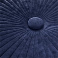 thumbnail image 3 of Pouf Rond Transitionnel Grafton en Tissu de Velours Bleu Foncé, 3 of 8