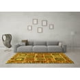 thumbnail image 3 of Ahgly Company Machine Washable Indoor Square Persian Yellow Traditional Area Rugs, 4' Square, 3 of 4
