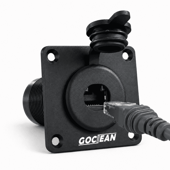 Starlink Pass Through Kit for RV, IP68 Waterproof Aluminum RJ45 Wall Socket for Starlink Gen3, Female-to-Female Ethernet Connector for Camper, Van, Boat & Off-Grid Starlink Gen3 Installation