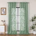 thumbnail image 2 of Fanye Light Filtering Geometric Jacquard Clip Textured Window Curtain Modern Window Curtains for Living Room 2*42*14 inch, 2pcs Violet, 2 of 5