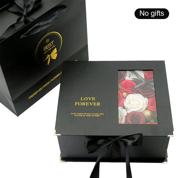Fake Flower Box Jewelry Gift Box Decoration Empty Container Organizer for Festival Gift, Type 1
