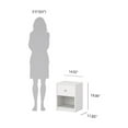 thumbnail image 3 of Tvilum Studio 1 Drawer and 1 Shelf Bedroom Nightstand for Adults- Set of 2, White, 3 of 14