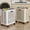 White, Beige, variant on Foldable Plastic Laundry Basket with Wheels & Handles, 17.32×14.17×10.23 in Ventilated Dirty Clothes Hamper for Laundry, Toy & Sundry Storage