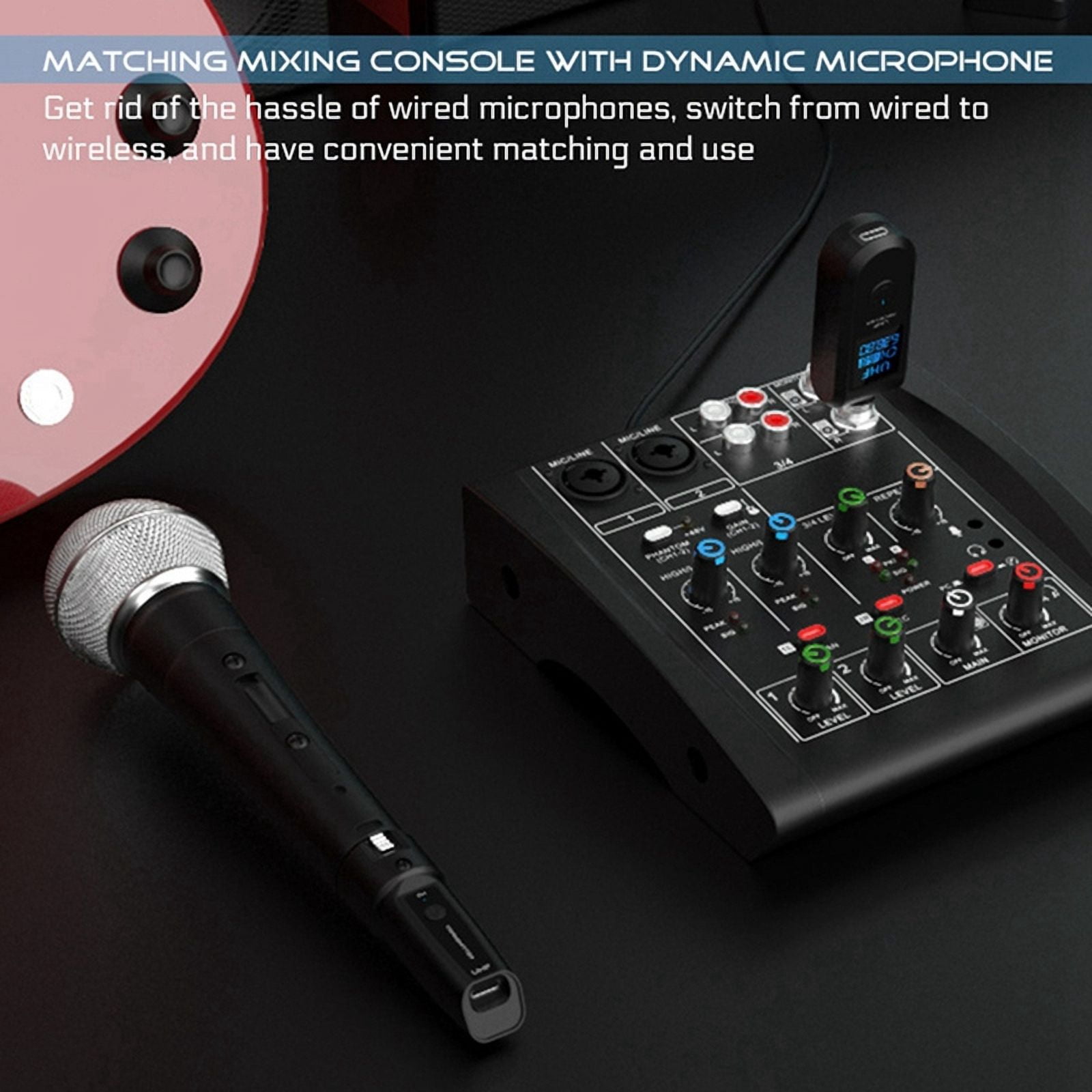 2X Wireless Audio Transmission Receiver and Transmitter System Professional Guitar XLR