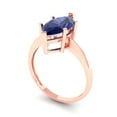 thumbnail image 2 of 2.5 ctw Solitaire Anniversary Ring for Women | Marquise Cut Simulated Tanzanite | Hyperallergenic Solid 14K Rose Gold, 2 of 5