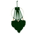 thumbnail image 1 of Decoración de pared con flecos de macramé, hojas minimalistas, círculos, tejido a mano verde, 1 of 9
