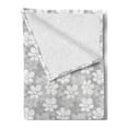 thumbnail image 2 of Floral Soft Flannel Fleece Throw Blanket, Romantic Overlapping Flowers in Scribbled Form Vintage Inspirations, Cozy Plush for Indoor and Outdoor Use, 50" x 70", White Grey and Pale Grey, by Ambesonne, 2 of 5