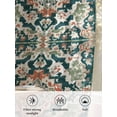 thumbnail image 6 of Sheer Curtains 45 Inch Length, Teal Green Boho Boho Semi Sheer Curtains Light Filtering Window Treatment, Abstract Medieval Vintage Floral Privacy Voile Drapes for Living Room Bedroom 52x45 Inch, 6 of 7