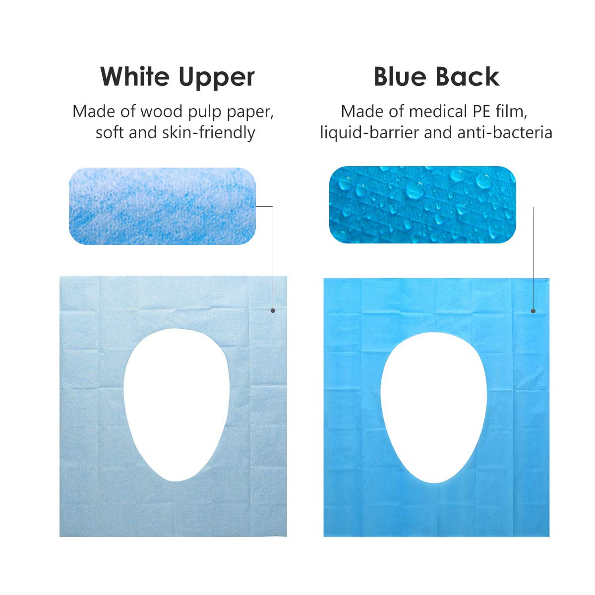 30 Pcs Travel Disposable Toilet Seat Cover,Waterproof Individually Wrapped Portable Travel Toilet Seat Covers,Portable Public Toilet Protector for Public Restrooms,Airplane,Camping,Cruise,Train Blue 