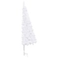 82.7” Corner Prelit Artificial Christmas Tree Realistic PVC, Warm