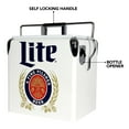thumbnail image 6 of Miller Lite Retro Ice Chest Cooler with Bottle Opener 13L (14 qt), White and Blue, 6 of 7