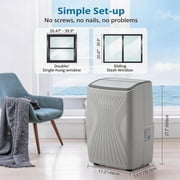 Versatile 5-in-1 Function – Portable Air Conditioner 12000 BTU – Compact Mobile AC with Dehumidifier, Fan, Remote, LED Display, Window Kit – Cools up to 550 Sq Ft