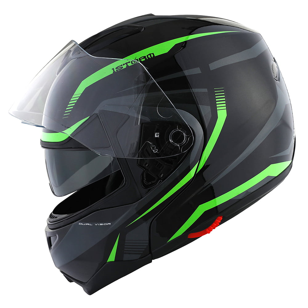 DOT Motorcycle Helmet+Bluetooth Headset+Double Shield Color Full Face Flip up 