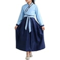 thumbnail image 4 of Conairie Boys Girls Hanfu Dresses Chinese Style Wide Sleeves Tai Chi Uniform Kid Outfit Performance Blue 2-3 Y, 4 of 4