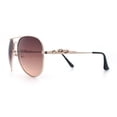 thumbnail image 6 of Womens Oversized Jaguar Jewel Hinge Arm Metal Rim Fashion Sunglasses Gold - Burgundy, 6 of 8