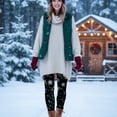 thumbnail image 4 of Guardurnaity Leggings elásticos de poliéster con diseño de copos de nieve para celebrar la Navidad, ideales para Navidad y yoga. Prendas para la parte inferior del cuerpo l, 4 of 6