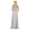 thumbnail image 2 of Womens Silver Prom Evening Formal Long Off The Shoulder A-Line Plus Size Dress, 2 of 5