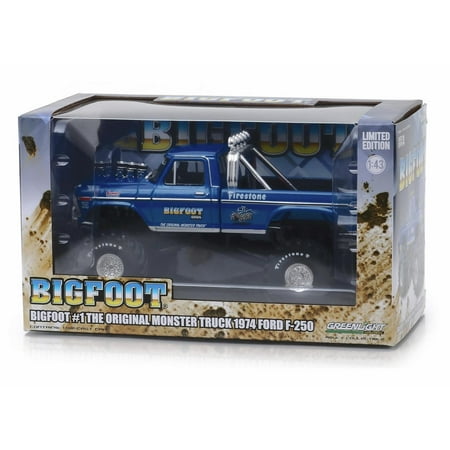 - Greenlight Collectibles 86097 1:43 Bigfoot #1 The Original Monster Truck (1979) - 1974 Ford F-250 Monster Truck