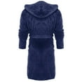 thumbnail image 4 of Prolriy Robes for Women, Women Hooded Bathrobe Lightweight Soft Plush Long Flannel Sleepwear Hooded Bathrobe Plush Long Warm Robe Womens Robe Navy L, 4 of 4