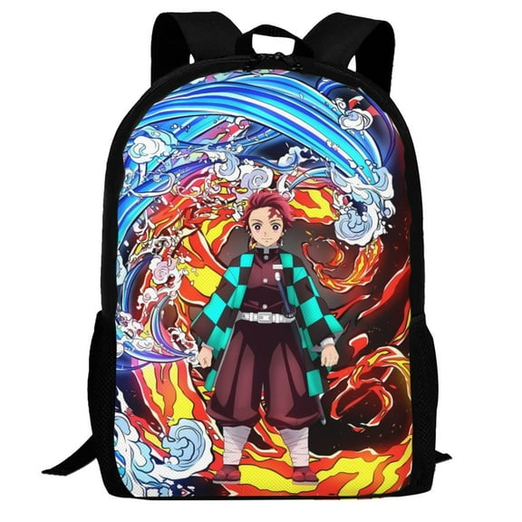 Demon Slayer Tanjiro Kamado Backpack,3d Print Laptop Backpack Lightweight Casual Daypack Bookbag Multi-Function Travel Backpack 16.5 In