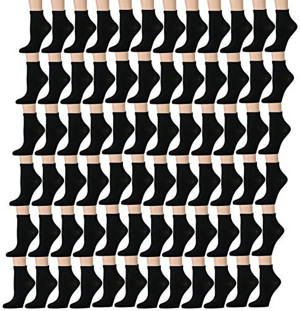 Yacht & Smith 180 Pairs Case of Kids Ankle Socks, Wholesale Bulk Pack Sports Sock for boys and girls (Black, 4-6)